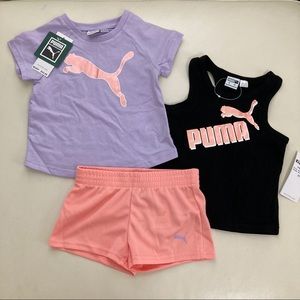 Puma girl cute 3pc active shorts set 2250